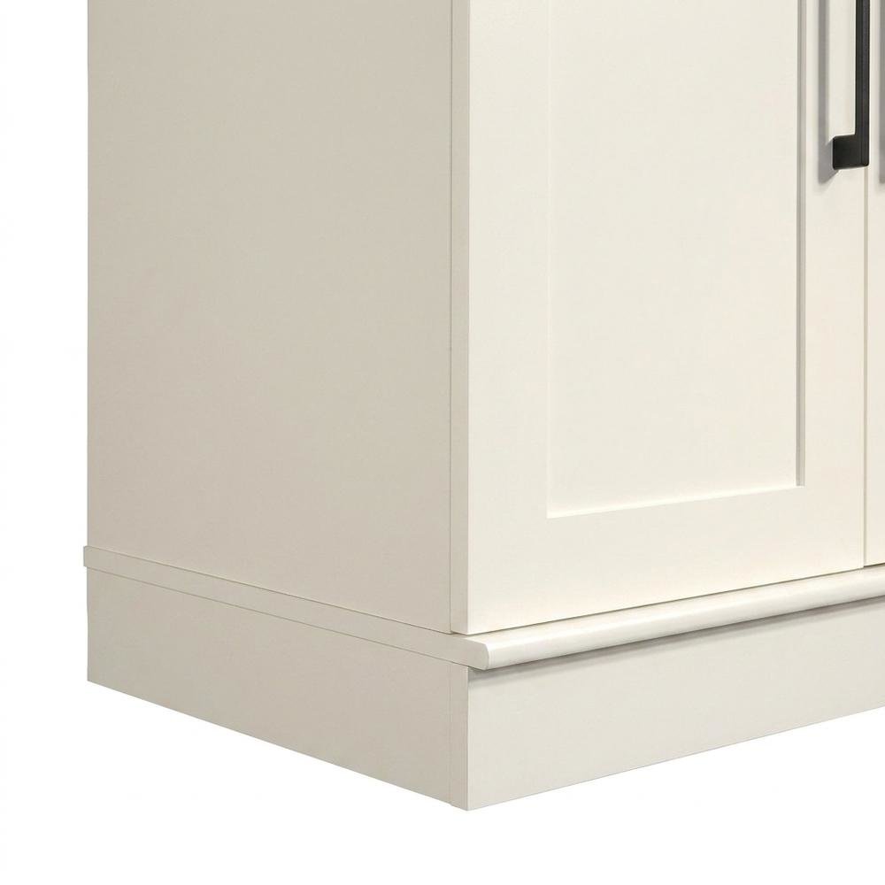 White Finish 37-inch High Storage Cabinet with Base Design