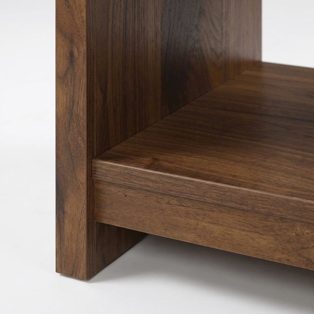 Nightstand with Rich Walnut Finish and Transitional Style