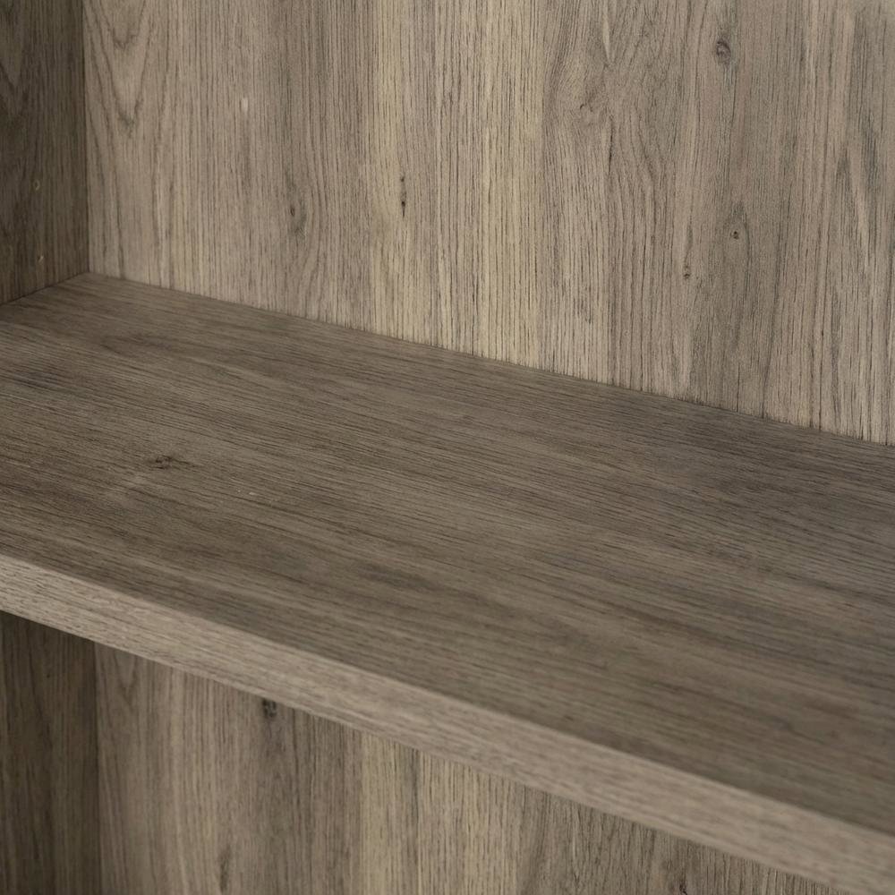 Salt Oak finish bookcase with transitional design, versatile storage solution