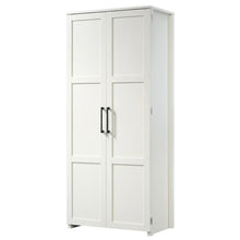 White Finish Storage Cabinet With Spacious Interior And Modern Design