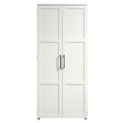 White Finish Storage Cabinet With Spacious Interior And Modern Design