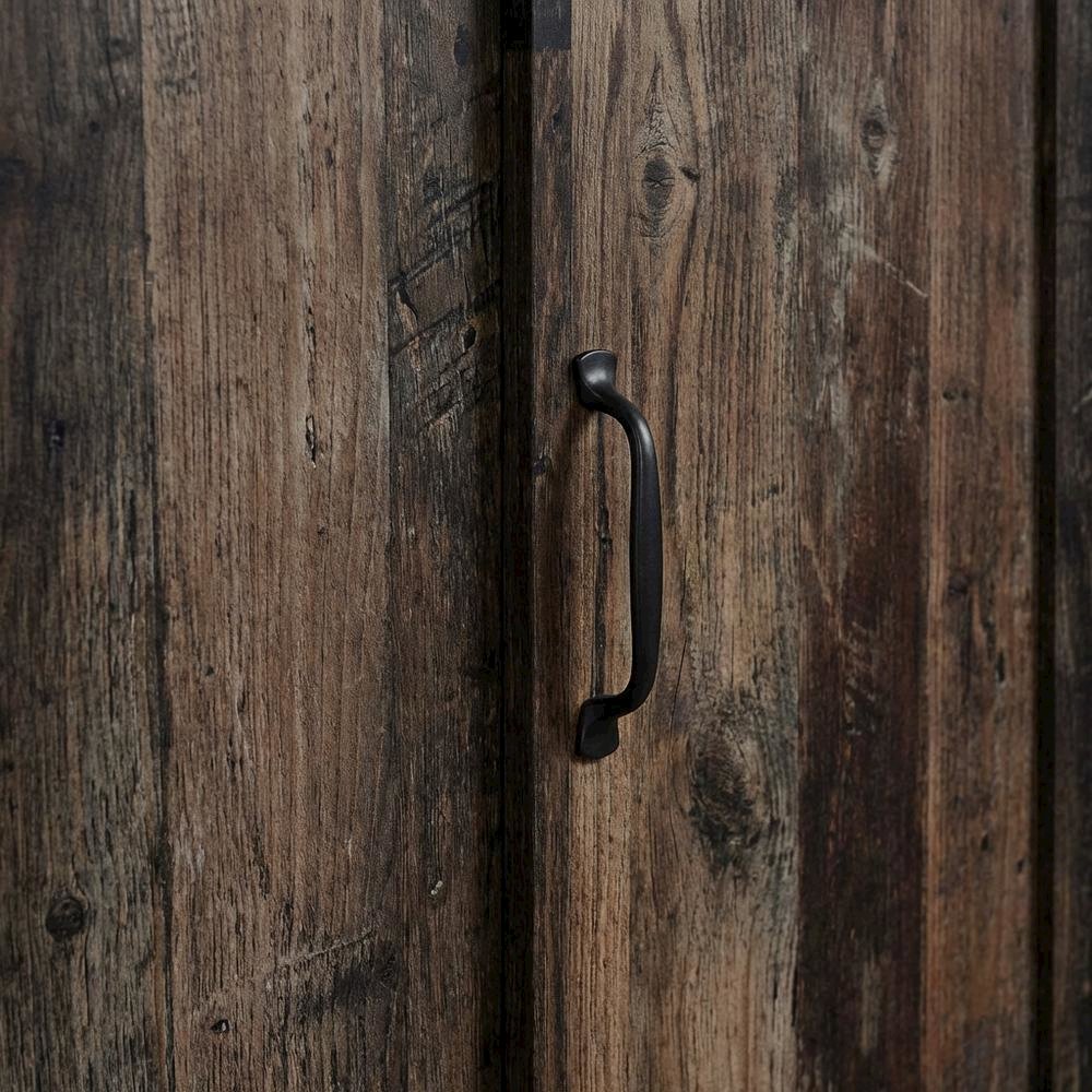 Rustic Brown Storage Cabinet With Reclaimed Pine Finish, Rectangular Design