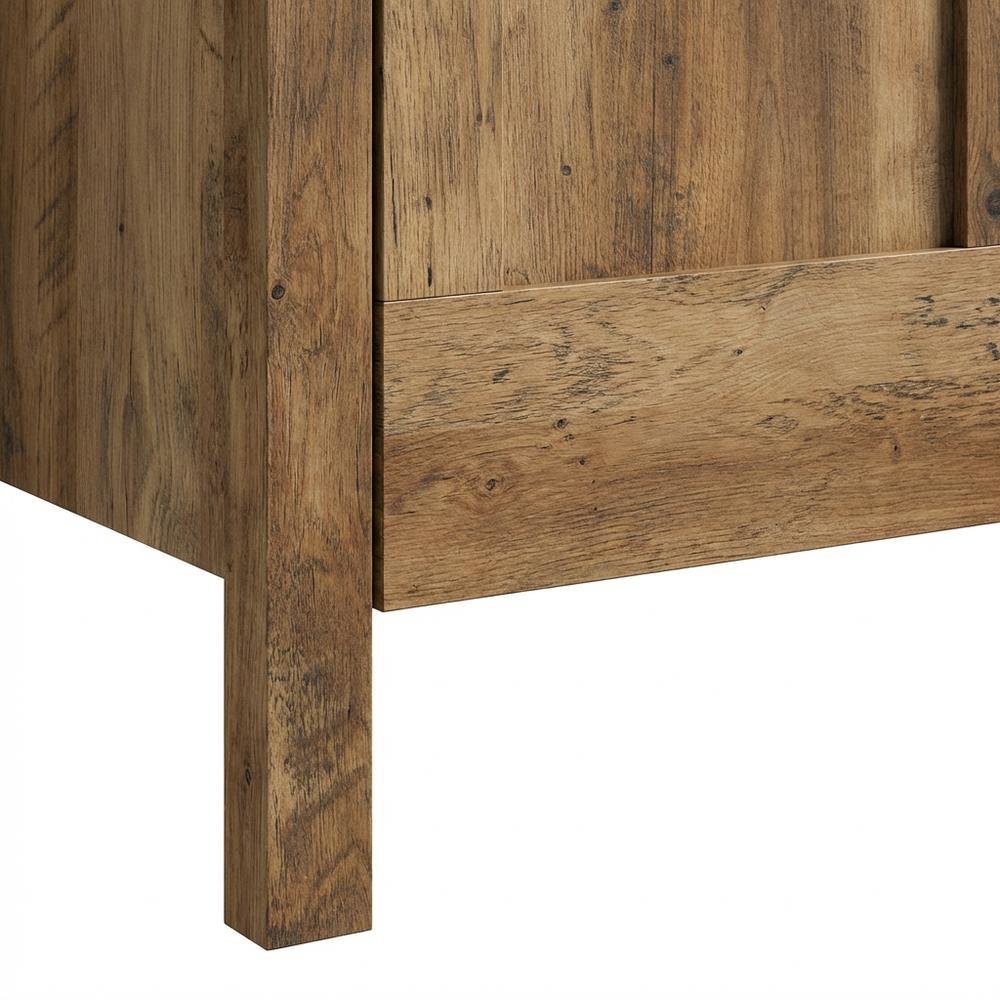 Rustic Pine Finish Storage Cabinet With Country Style And Sturdy Construction