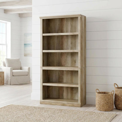 Wooden Storage Bookcase in Lintel Oak Finish for Organizing Spaces