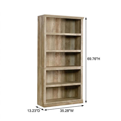 Wooden Storage Bookcase in Lintel Oak Finish for Organizing Spaces