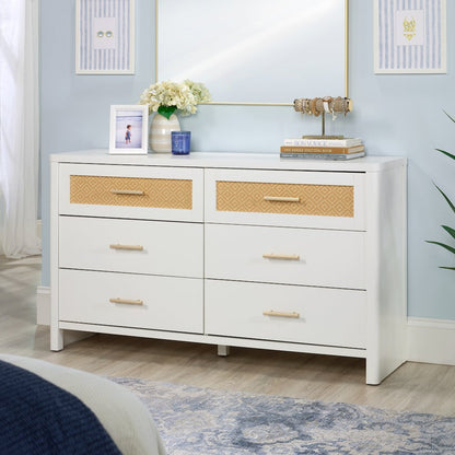 Isabella Isle 6-Drawer Dresser, White Finish