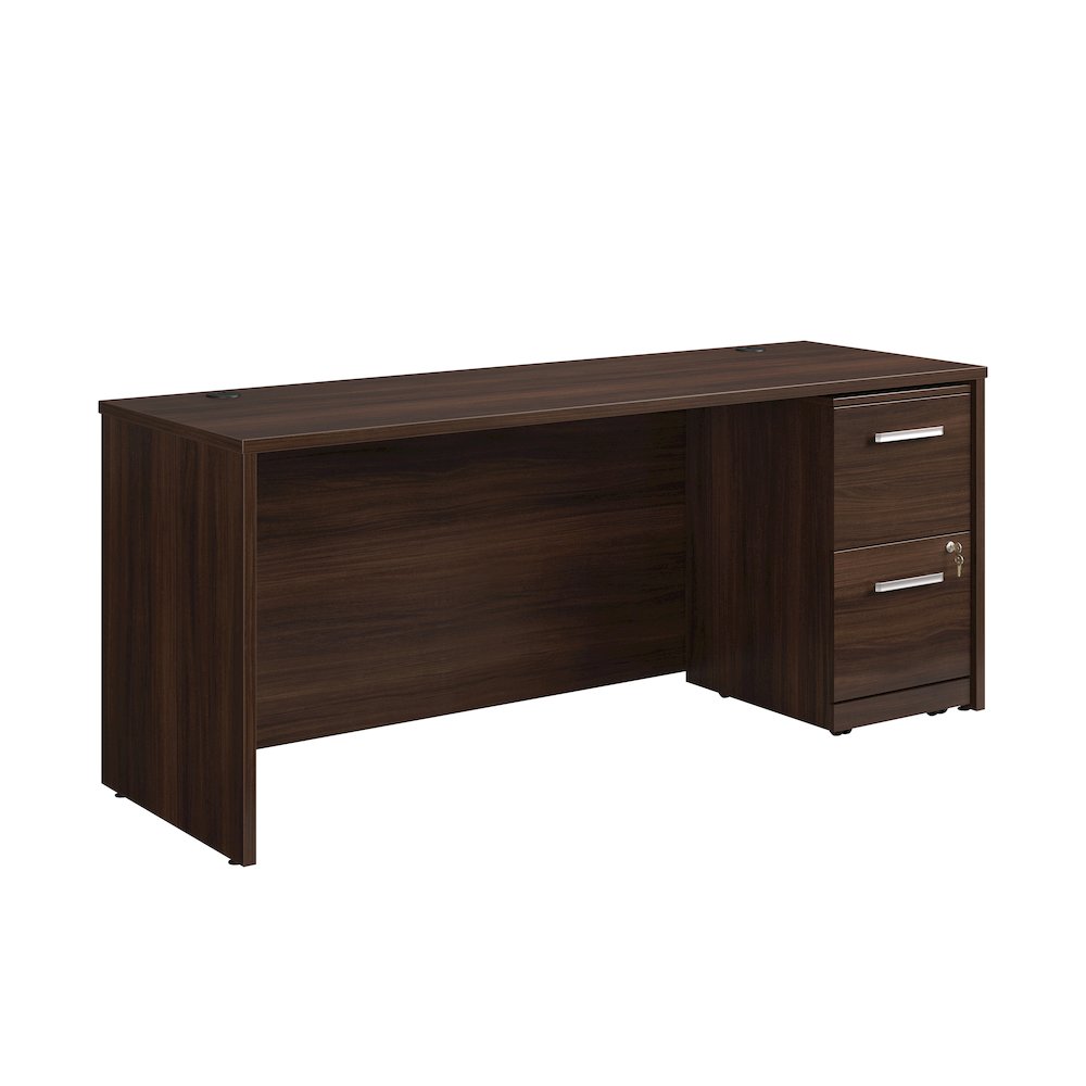 Affirm 72 X 24 Shel 2 Drawer Pedestal Ste, Noble Elm Finish