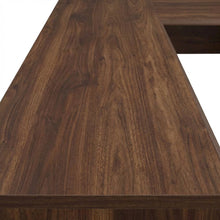 Modern L-Shaped Office Desk In Grand Walnut Finish With Stylish Design