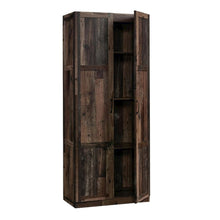 Rustic Brown Storage Cabinet With Reclaimed Pine Finish, Rectangular Design