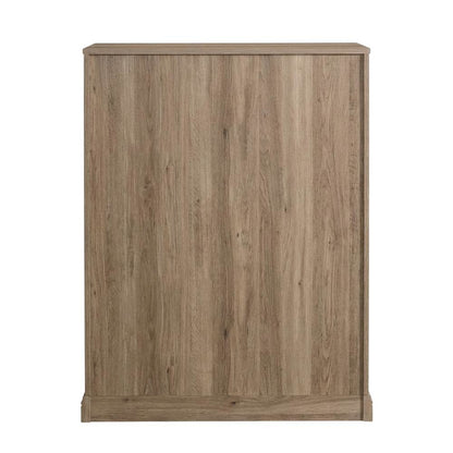 Salt oak finish storage bookcase with versatile shelving for home or office use