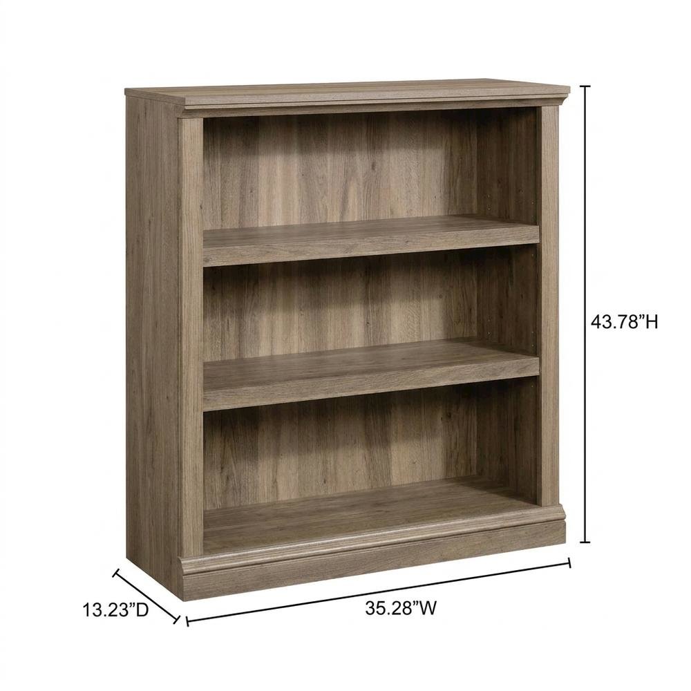 Salt oak finish storage bookcase with versatile shelving for home or office use
