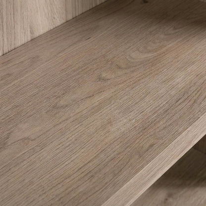 Salt oak finish storage bookcase with versatile shelving for home or office use