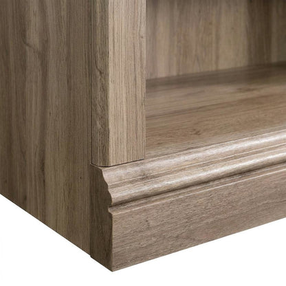 Salt oak finish storage bookcase with versatile shelving for home or office use