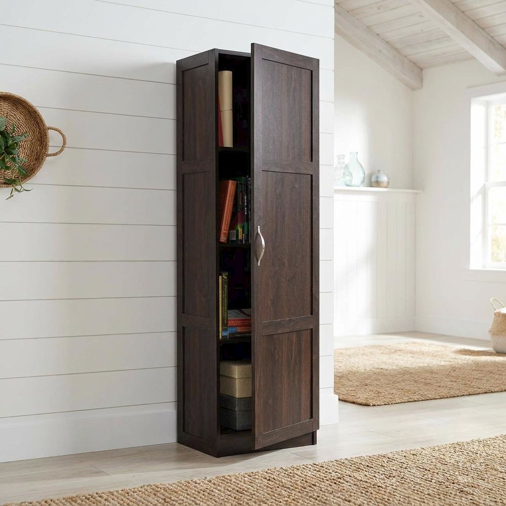 Cinnamon Cherry Storage Cabinet with Versatile Design and Compact Size