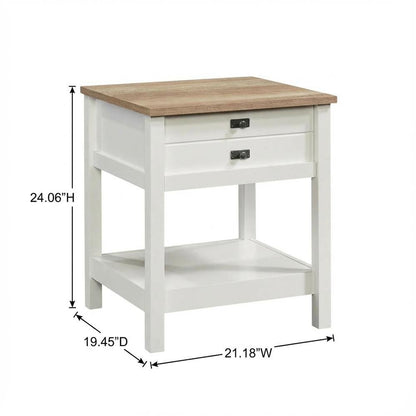 Soft White Finish Nightstand with Coastal Cottage and Modern Farmhouse Style