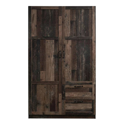 Rustic Brown Storage Armoire With Reclaimed Pine Finish