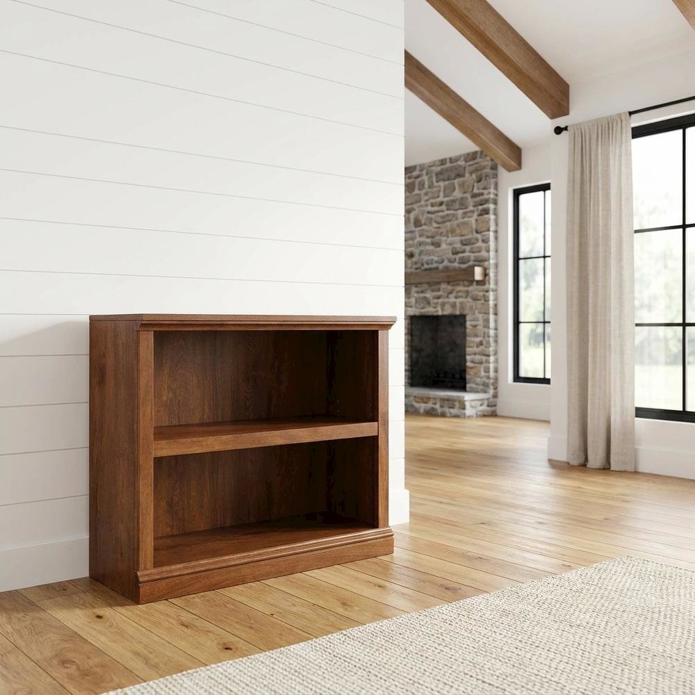 Oiled Oak Finish Bookcase with Versatile Storage and Modern Style