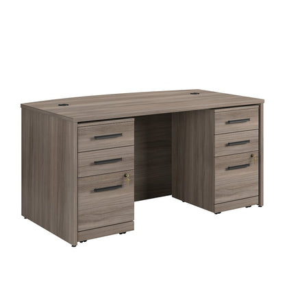 Affirm 60" Bow, 3-Drawer Pedestals (X2), Hudson Elm Finish