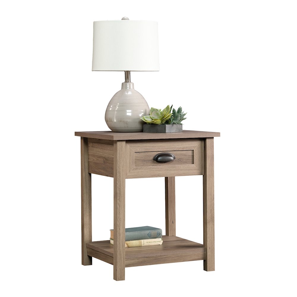 County Line Side Table/Night Stand, Salt Oak finish