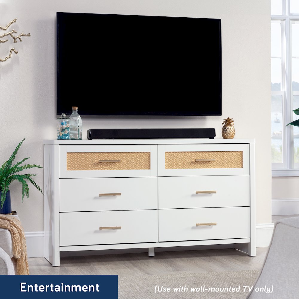 Isabella Isle 6-Drawer Dresser, White Finish