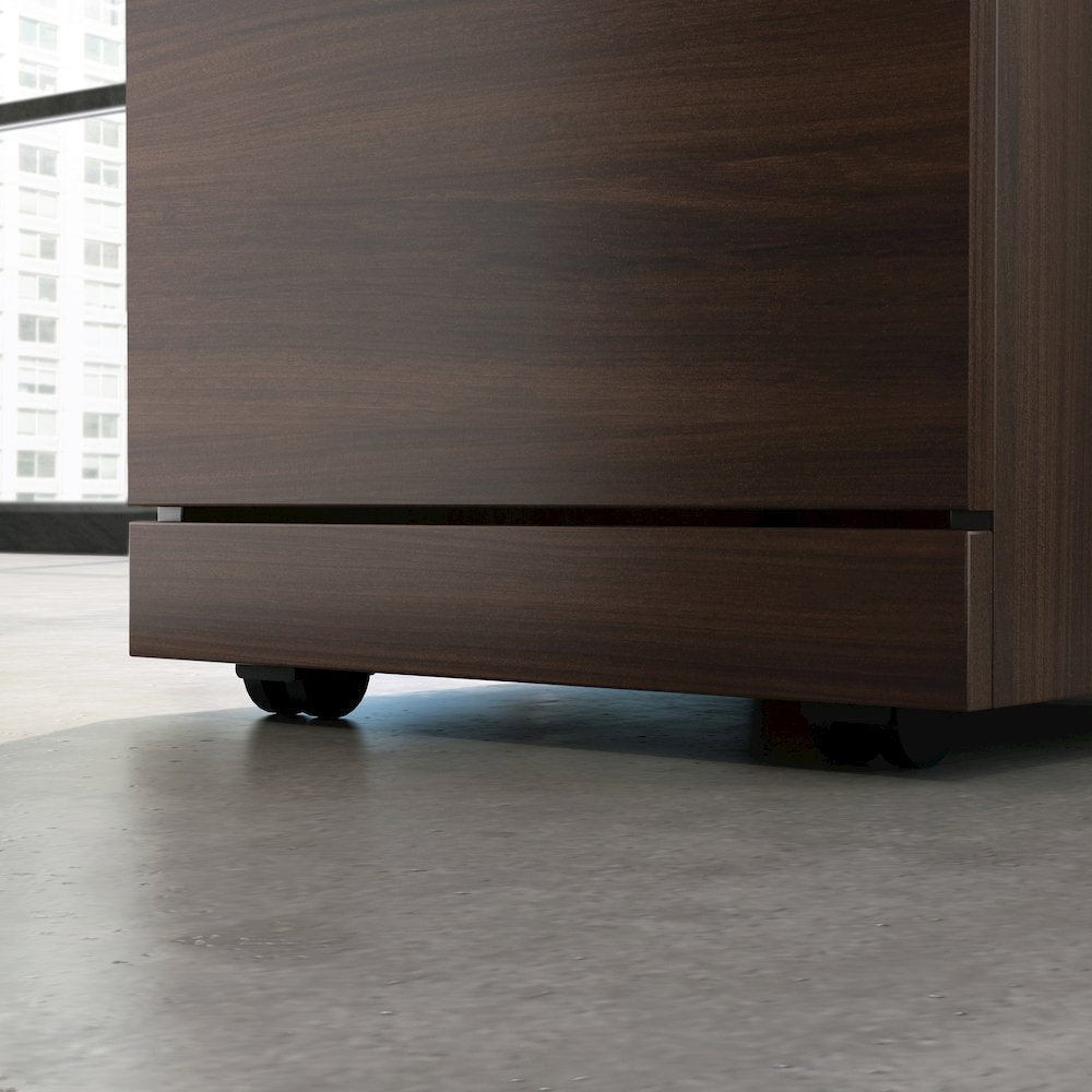 Affirm 72x30 Shell 3 Drawer Pedestal Ste, Noble Elm Finish