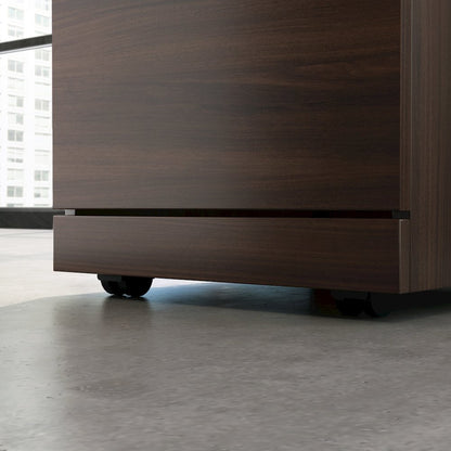 Affirm 72x30 Shell 3 Drawer Pedestal Ste, Noble Elm Finish
