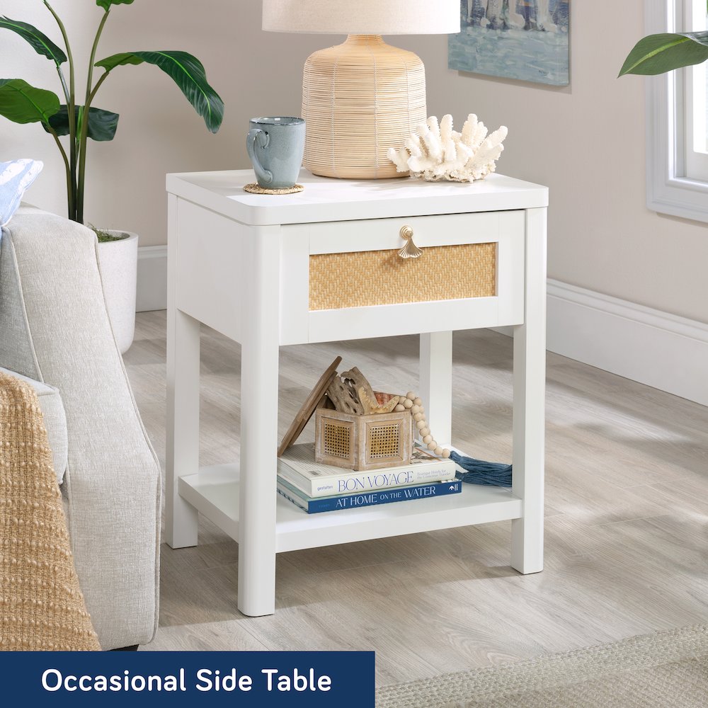 Isabella Isle Nightstand, White Finish