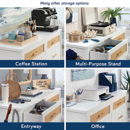 Isabella Isle 6-Drawer Dresser, White Finish