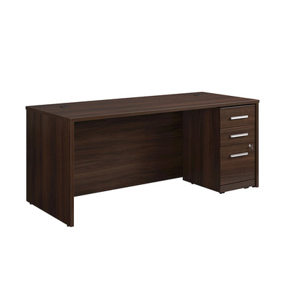 Affirm 72x30 Shell 3 Drawer Pedestal Ste, Noble Elm Finish
