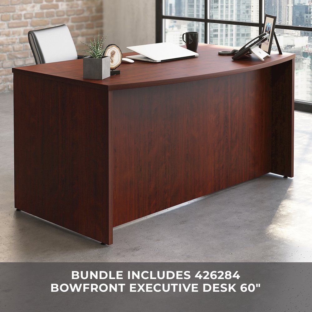 Affirm 60" Bow, 3-Drawer Pedestal (X2), Classic Cherry Finish