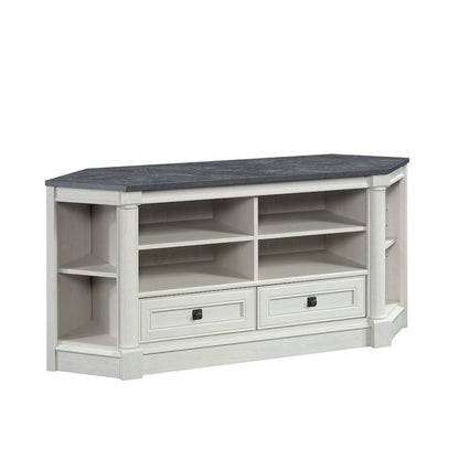 Palladia Corner TV Stand Console Entertainment Credenza, in Glacier Oak