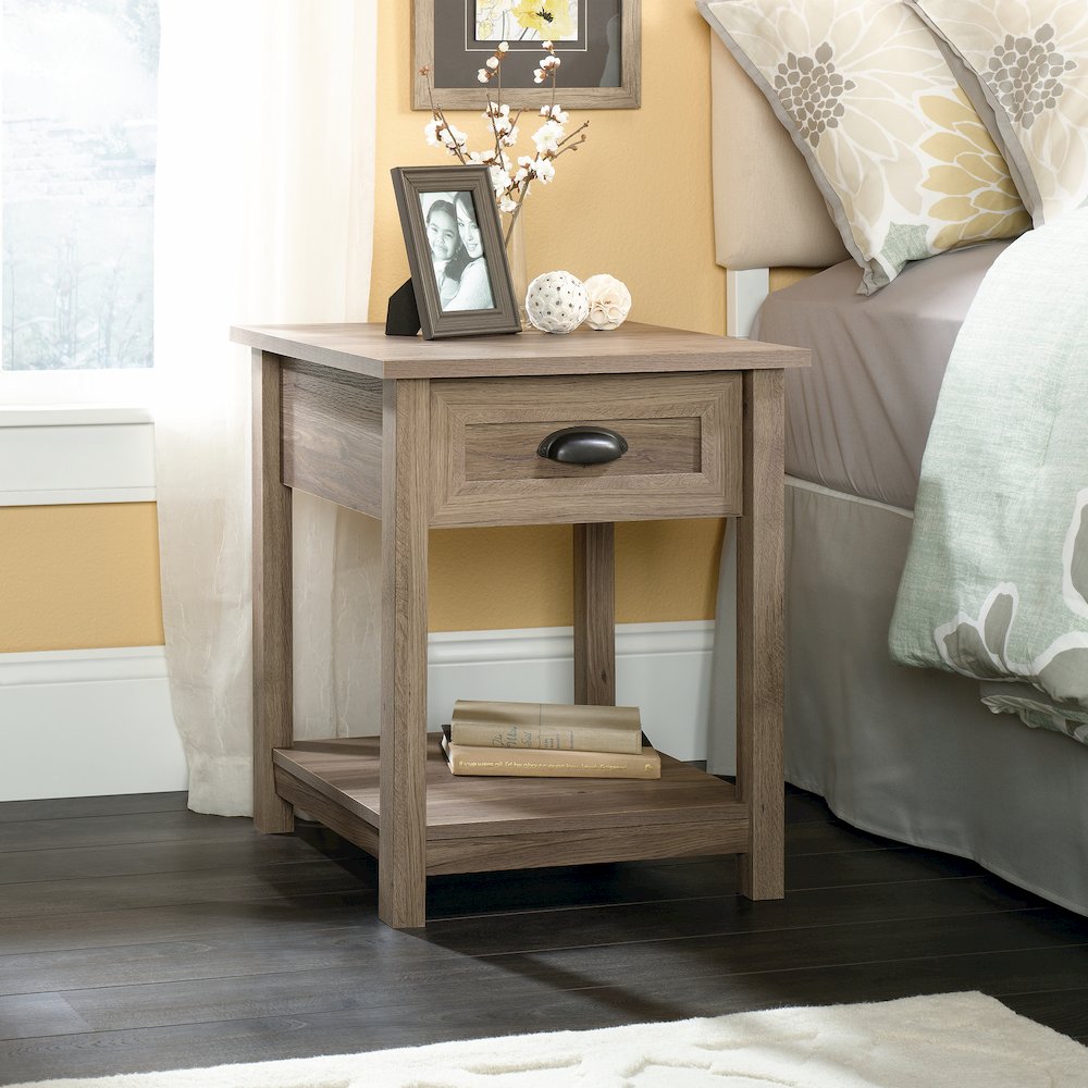 County Line Side Table/Night Stand, Salt Oak finish