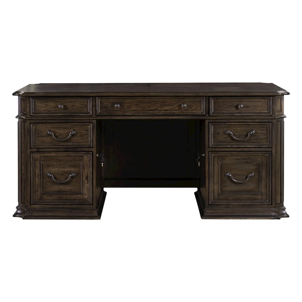 Executive Desk with Locking File Storage Drawers Home Office