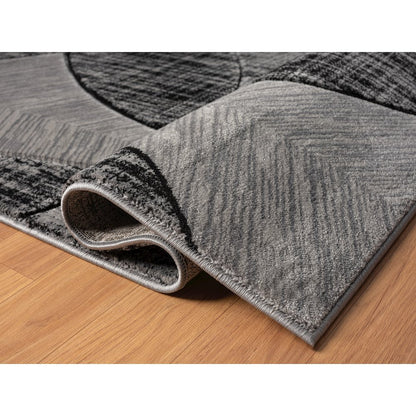 Alexia 09 Modern Geometric Area Rug – Gray & Charcoal