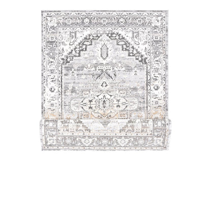 Bowman 07 Vintage Traditional Medallion Area Rug -  Gray, Ivory & Beige