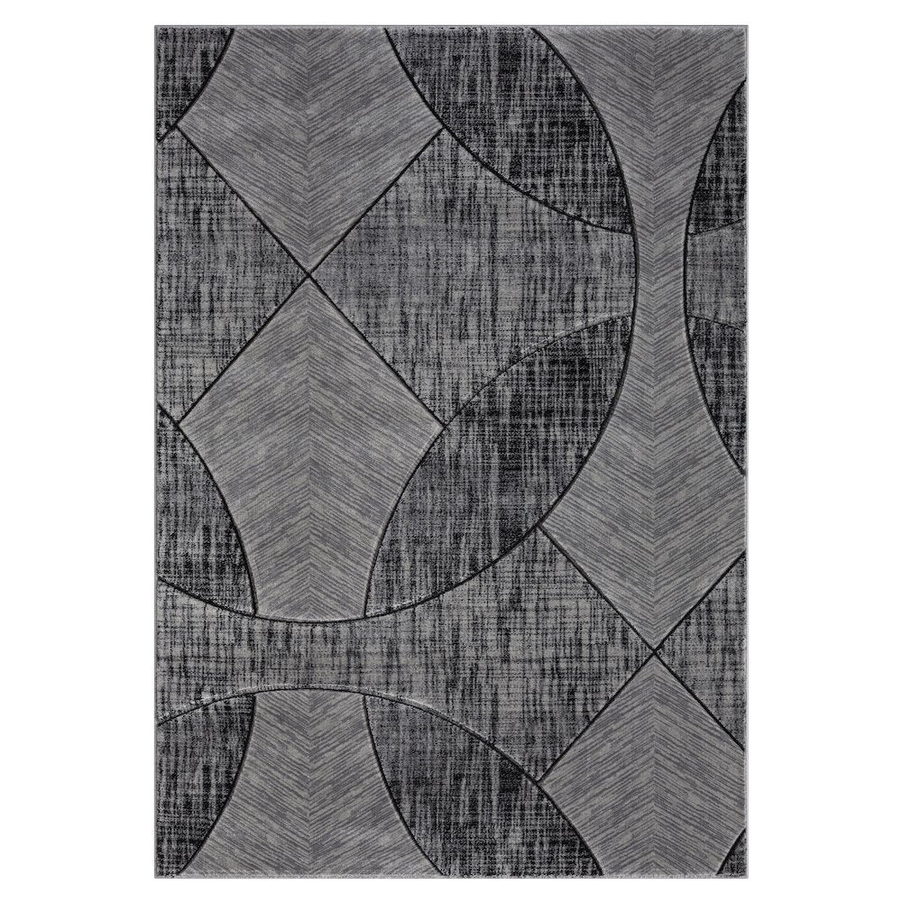 Alexia 09 Modern Geometric Area Rug – Gray & Charcoal