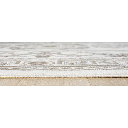 Atlas 01 Traditional Medallion Ivory & Brown Area Rug