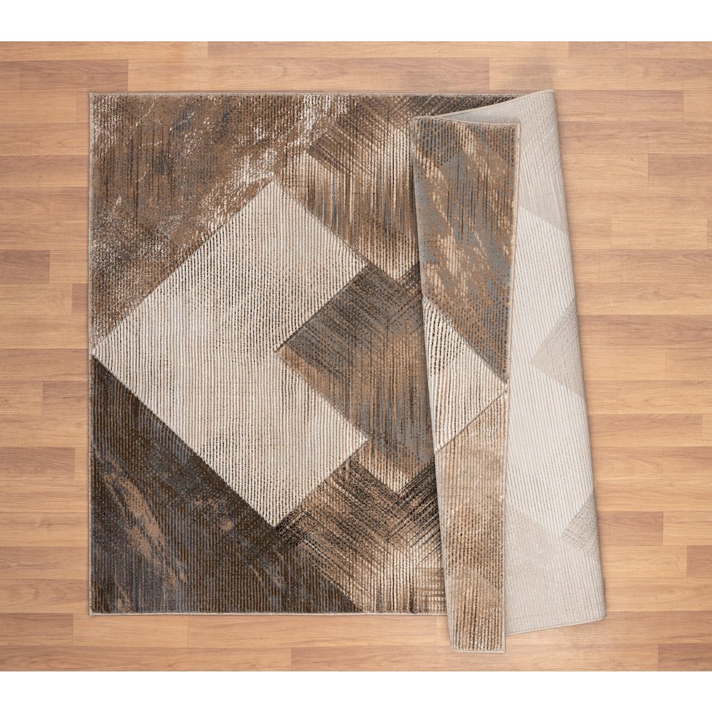 Alexia 04 Geometric Area Rug – Brown, Taupe & Cream