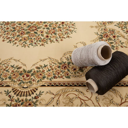 Aubusson 01 Traditional Medallion Area Rug – Beige