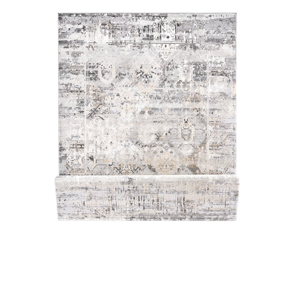 Bowman 08 Vintage Transitional Area Rug - Gray, Ivory & Beige