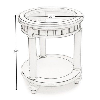 Monaco Round End Table with Pelican Insert, White