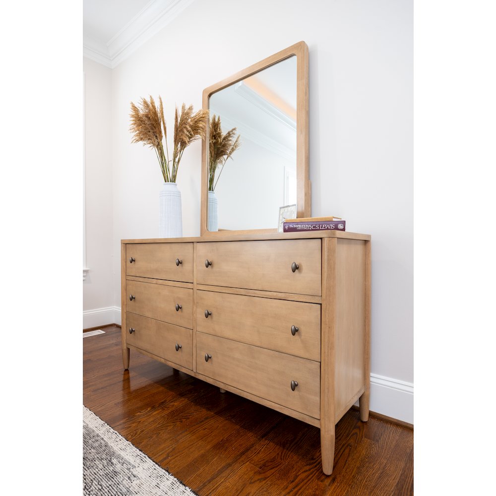 Chatham 6 Drawer Dresser. Warm Maple Finish