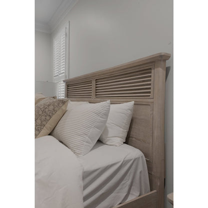 Cape May Queen Bed Solid Wood Coastal Charm Glazed Driftwood Finish