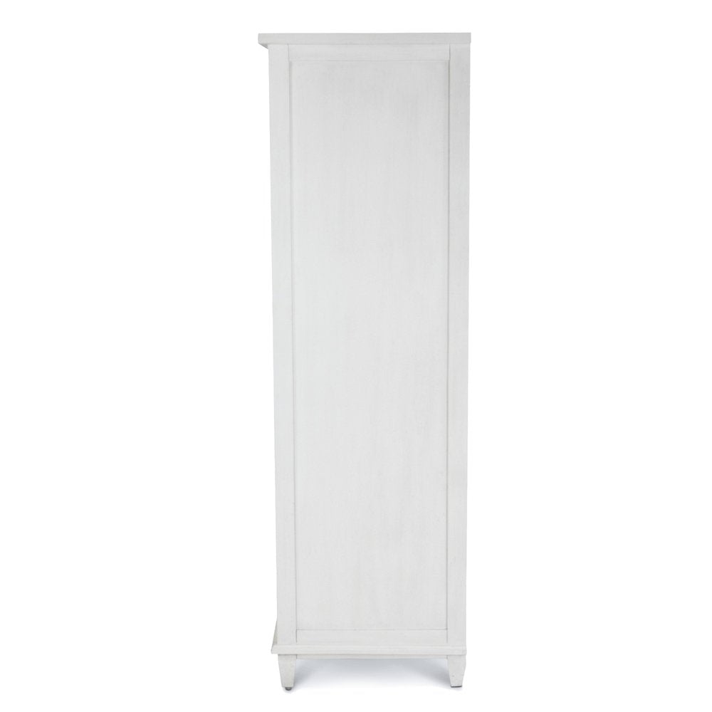 Point Breeze Mirrored Door Chest Fresh White Finish with Soft Grey Glaze