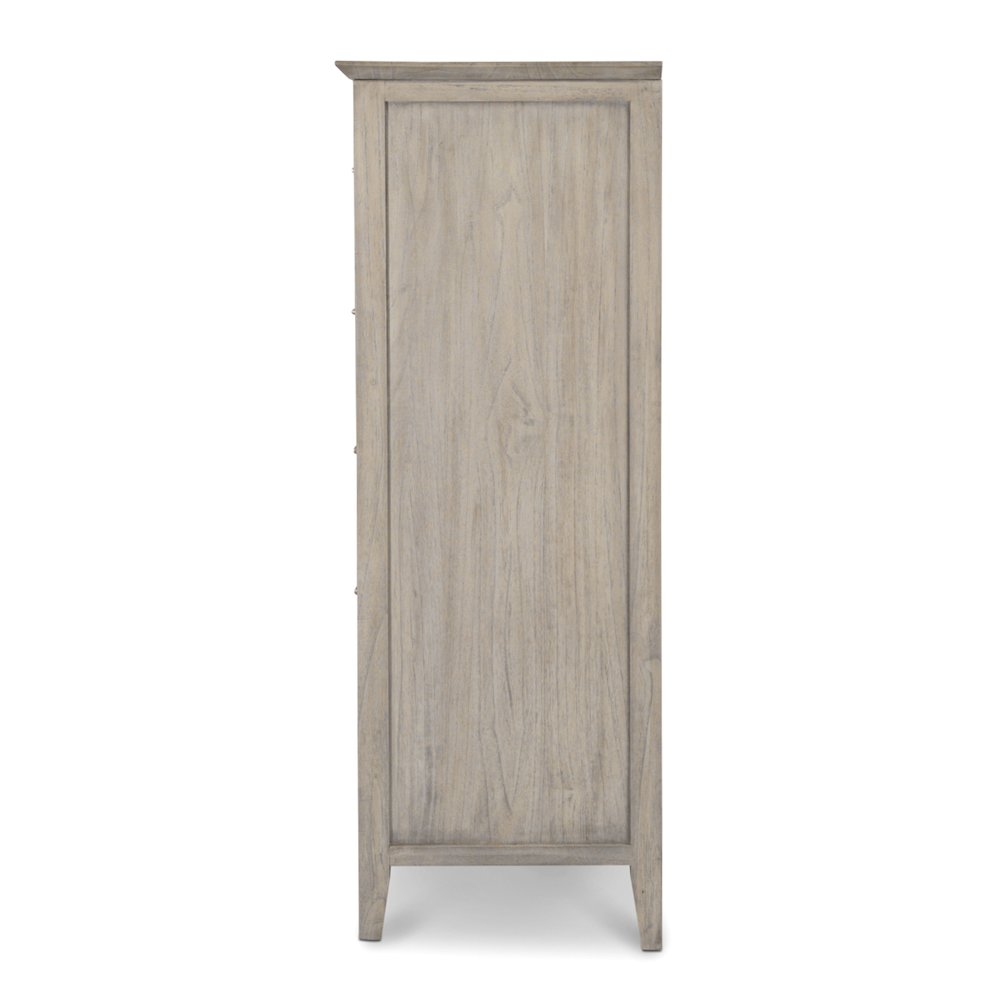 Ocean Isles 5 Drawer Woven Chest Ocean Blue and Aged Ivory Finish