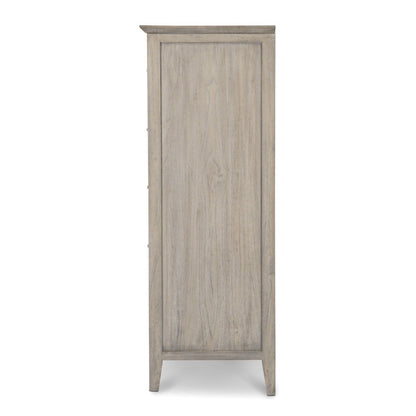 Ocean Isles 5 Drawer Woven Chest Ocean Blue and Aged Ivory Finish