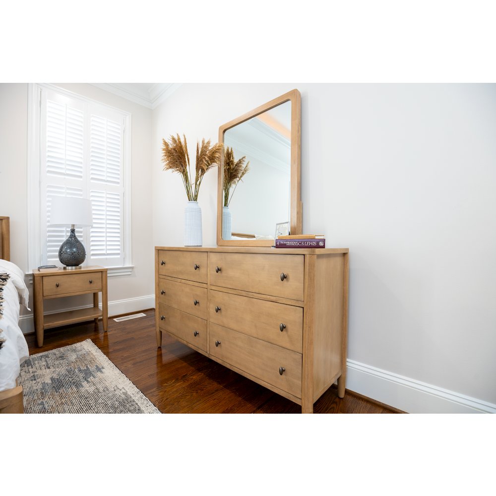 Chatham 6 Drawer Dresser. Warm Maple Finish