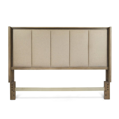 Rio Vista Upholsteredolstered Queen Headboard. Muted Earth Tones and Clay Finish