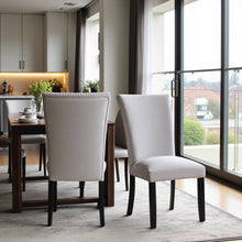 Gray Velvet Upholstered Dining Chairs Set of 2 with Rubberwood Frame