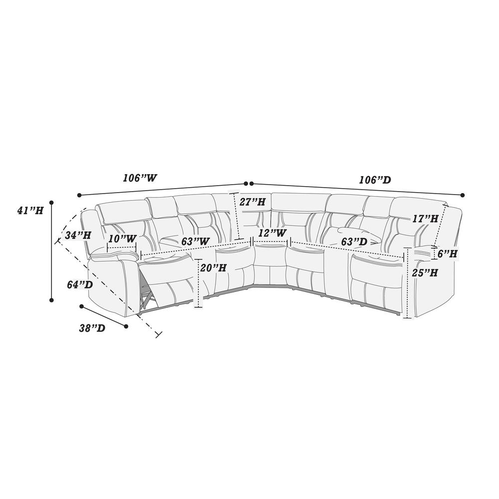 Power Motion Sectional-Chocolate
